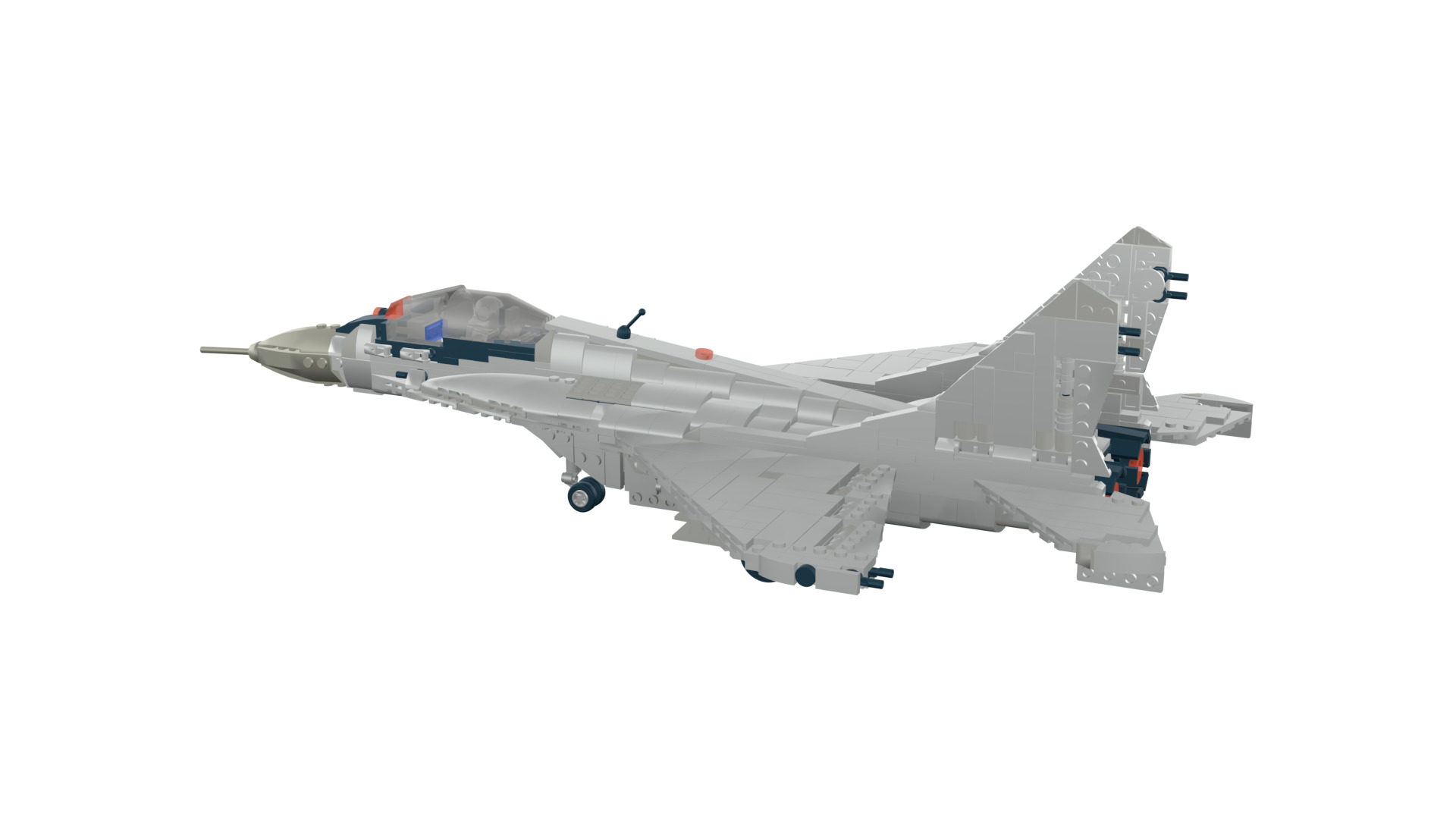 MocBricks3D - Lego MIG-29 Fulcrum Jet Fighter Aircraft 3D print model_42