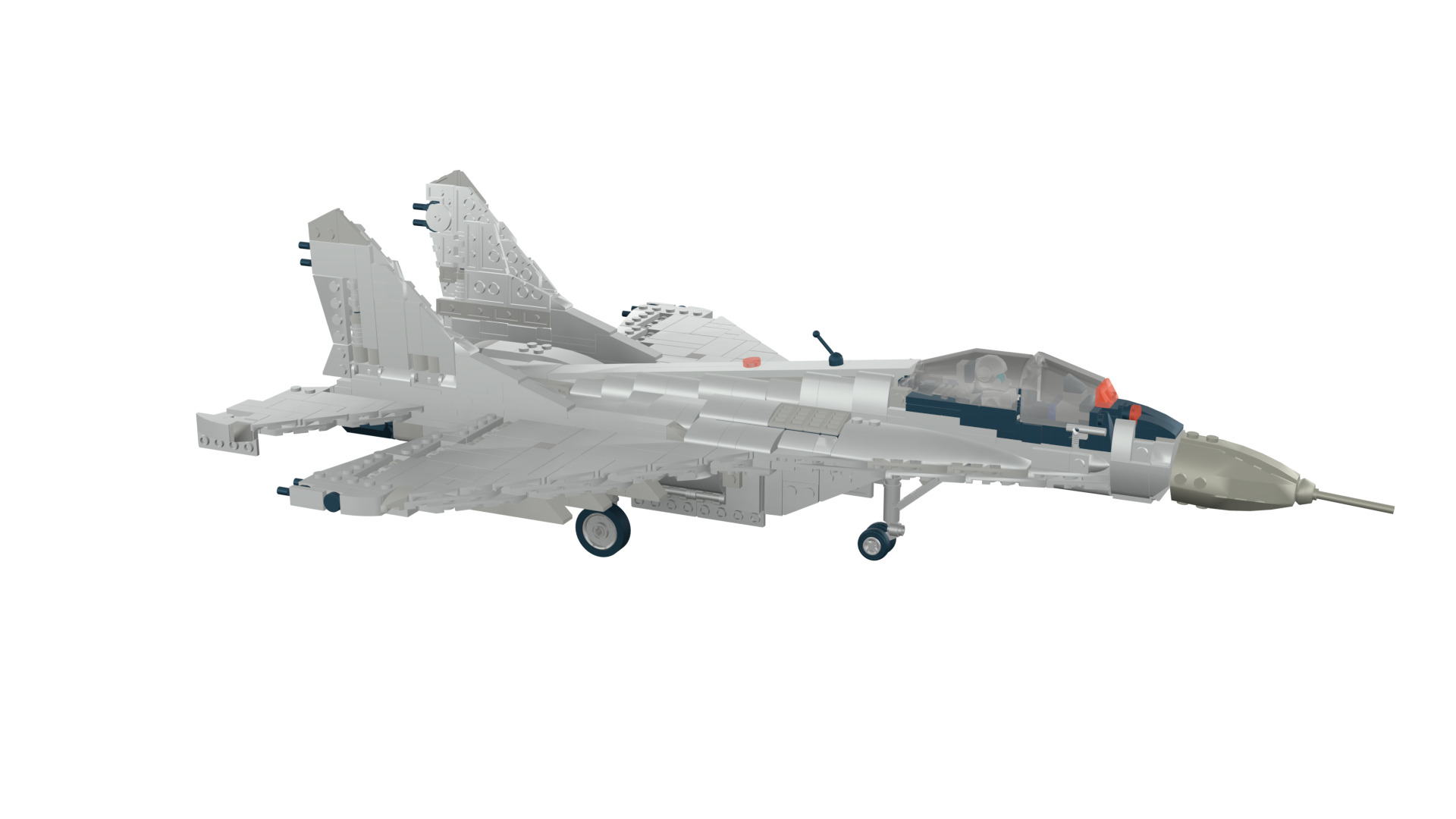 MocBricks3D - Lego MIG-29 Fulcrum Jet Fighter Aircraft 3D print model_20