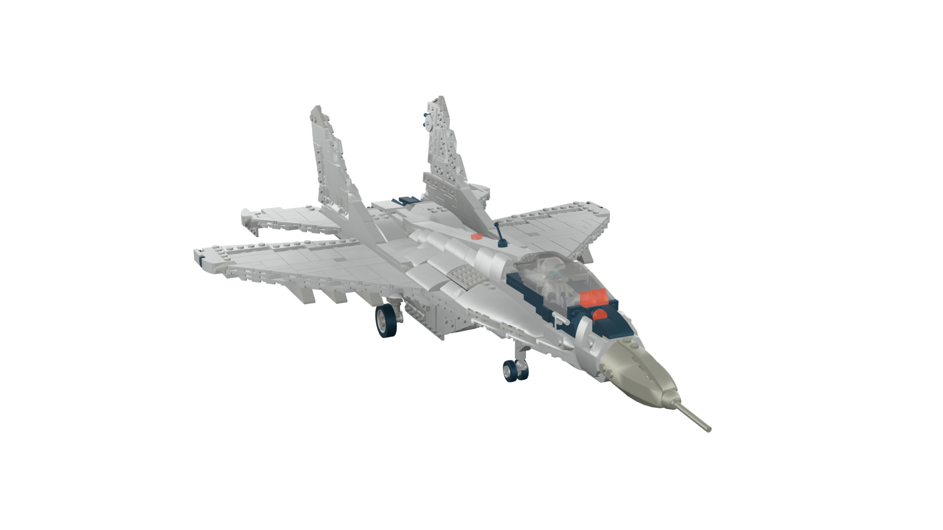 MocBricks3D - Lego MIG-29 Fulcrum Jet Fighter Aircraft 3D print model_15