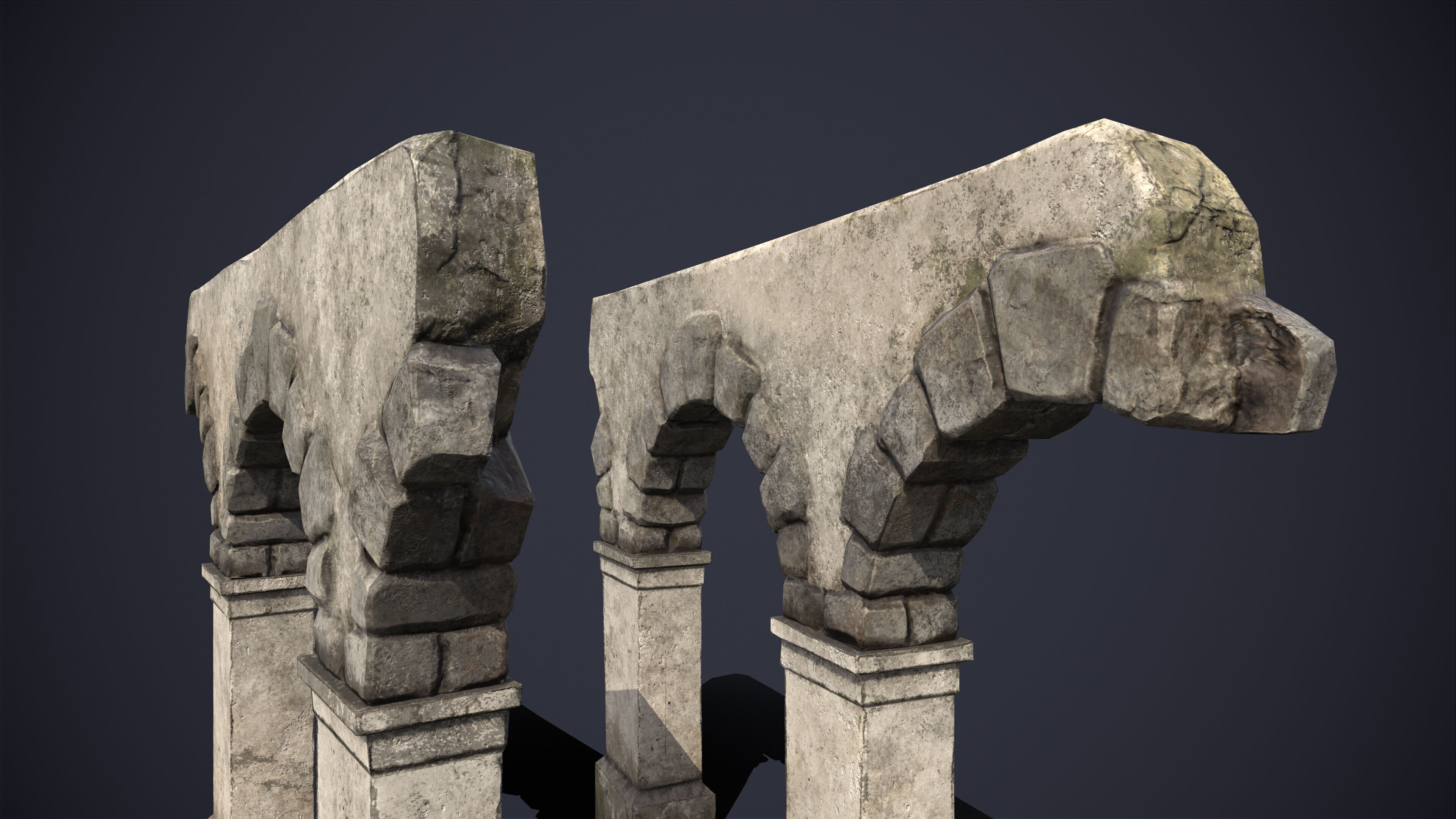 Old Abandoned Arch Low-poly 3D model_6