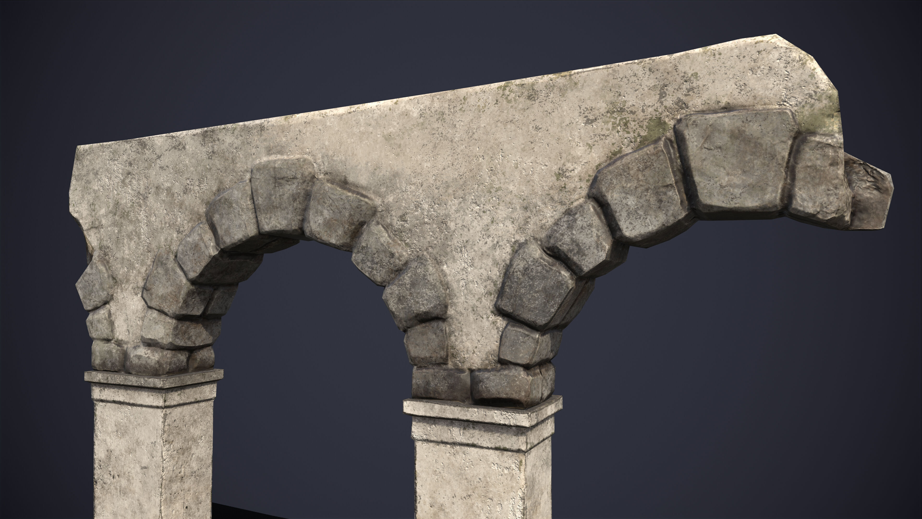 Old Abandoned Arch Low-poly 3D model_2