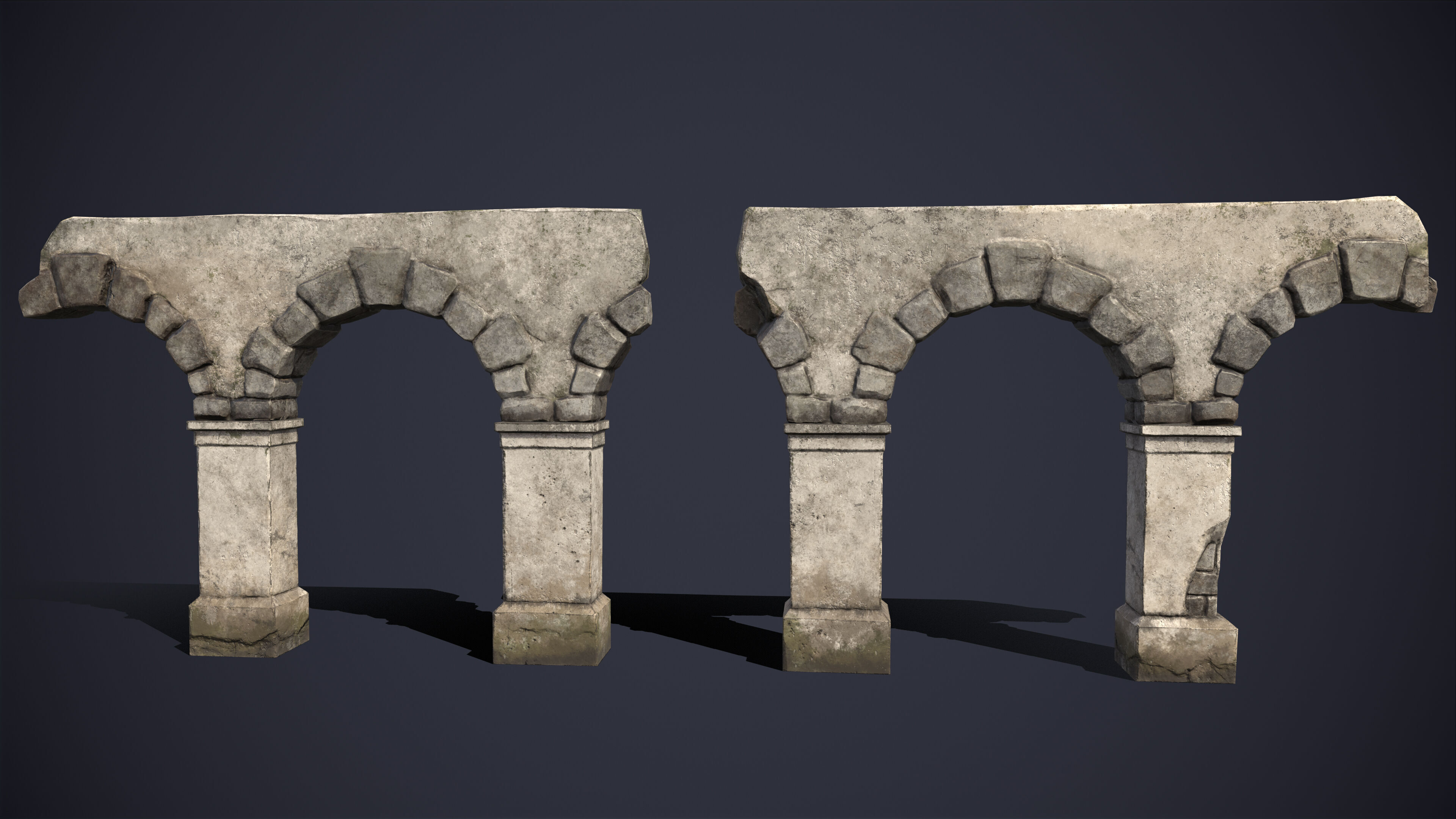 Old Abandoned Arch Low-poly 3D model_1