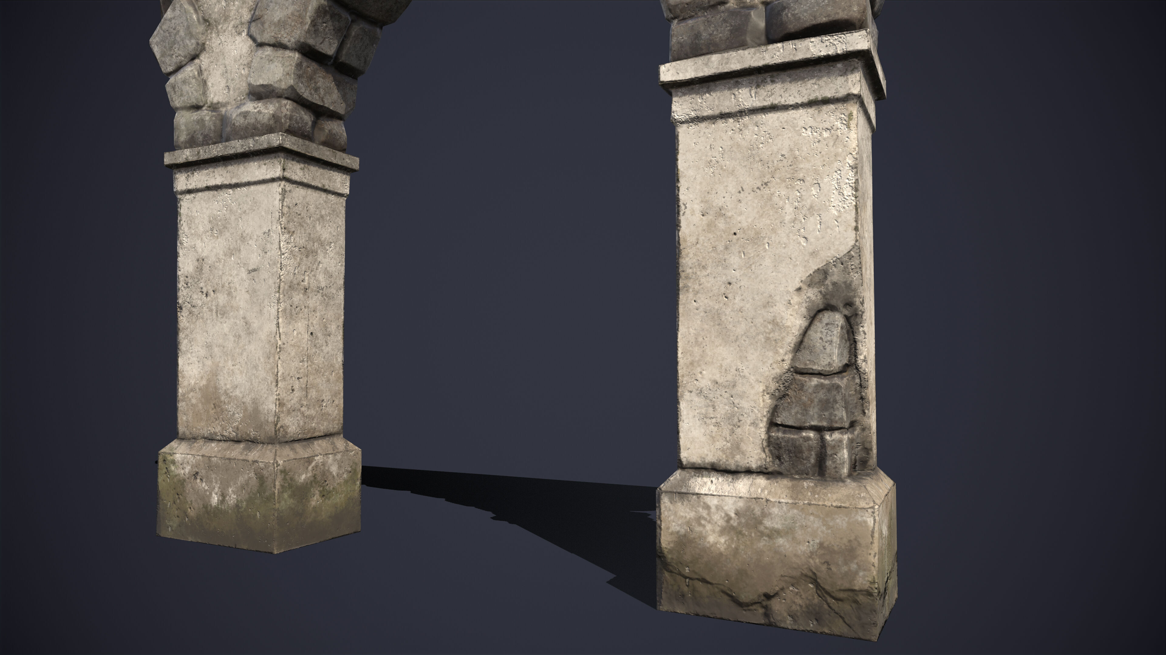 Old Abandoned Arch Low-poly 3D model_3