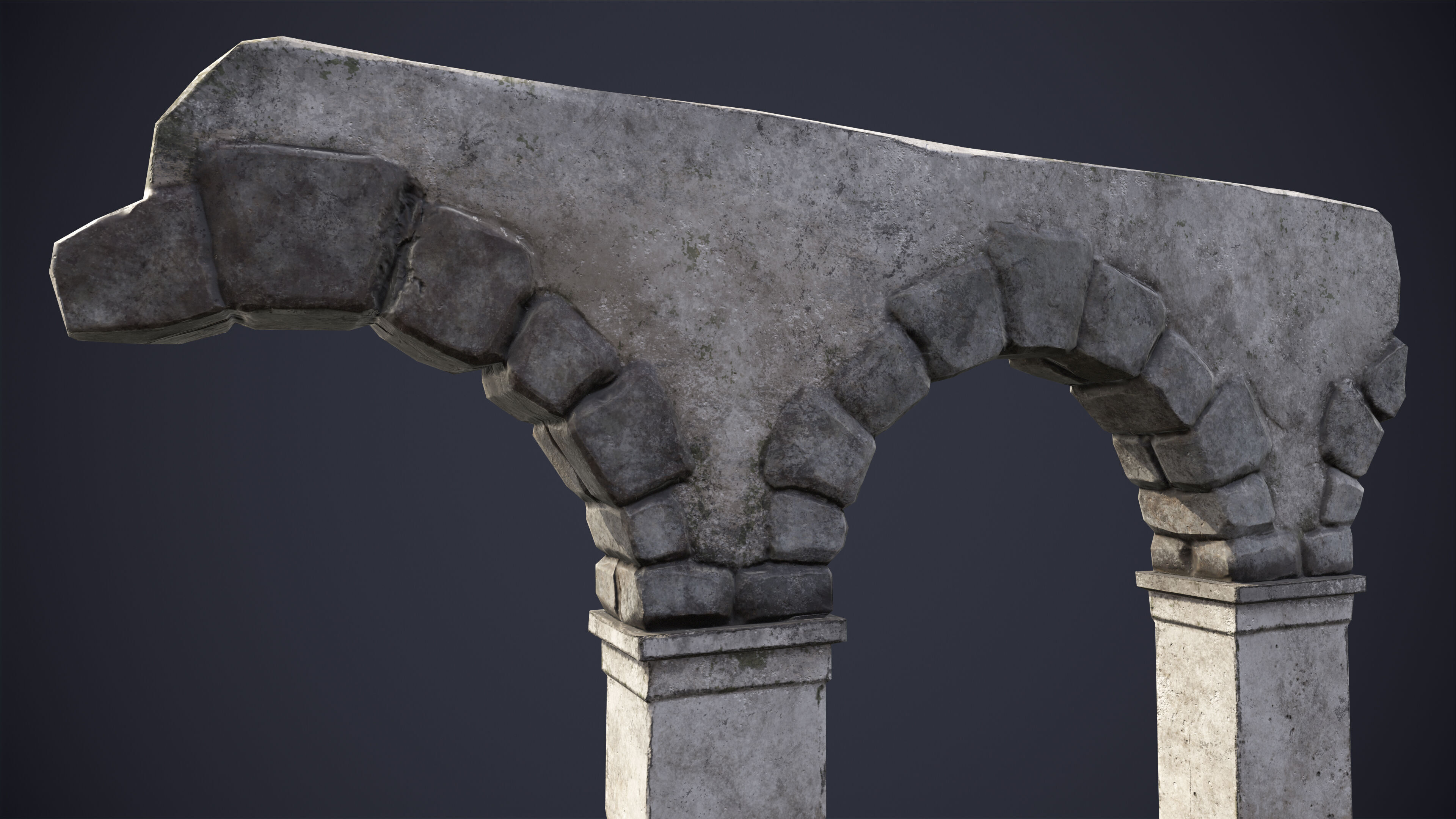 Old Abandoned Arch Low-poly 3D model_4