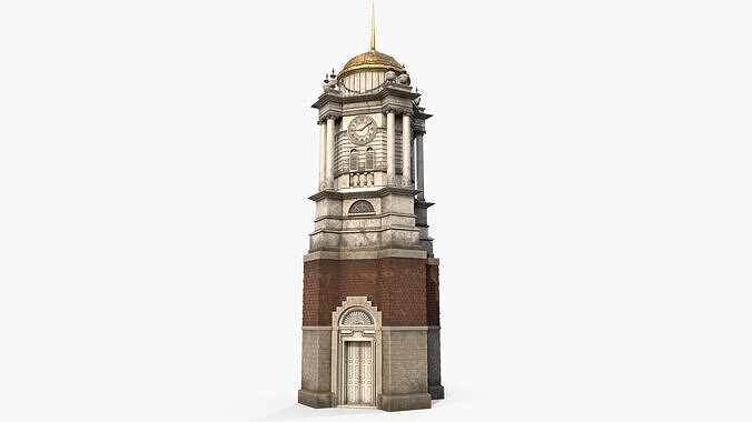 Tower Clock Low-poly 3D model