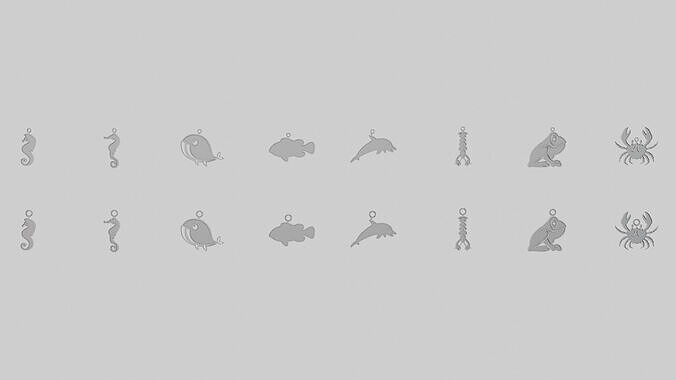 Creature Water 3D Printable Pendant Collection 3D print model
