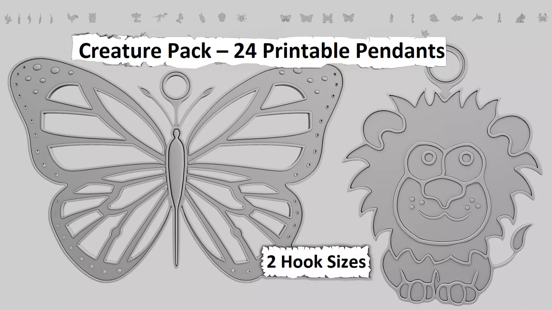 Creature Pack 3D Printable Pendant Collection 3D print model