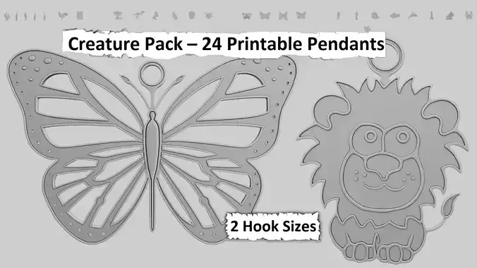 Creature Pack 3D Printable Pendant Collection