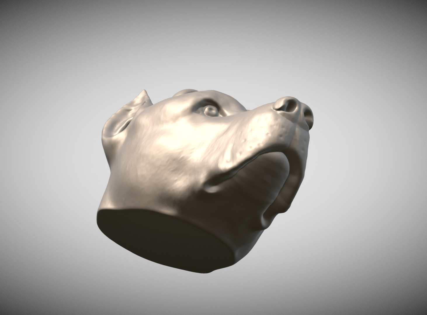 Pitbull head key ring 3D model ready for 3D printing 3D print model_8