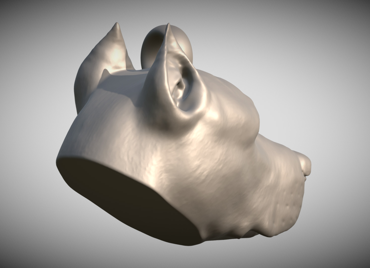 Pitbull head key ring 3D model ready for 3D printing 3D print model_5