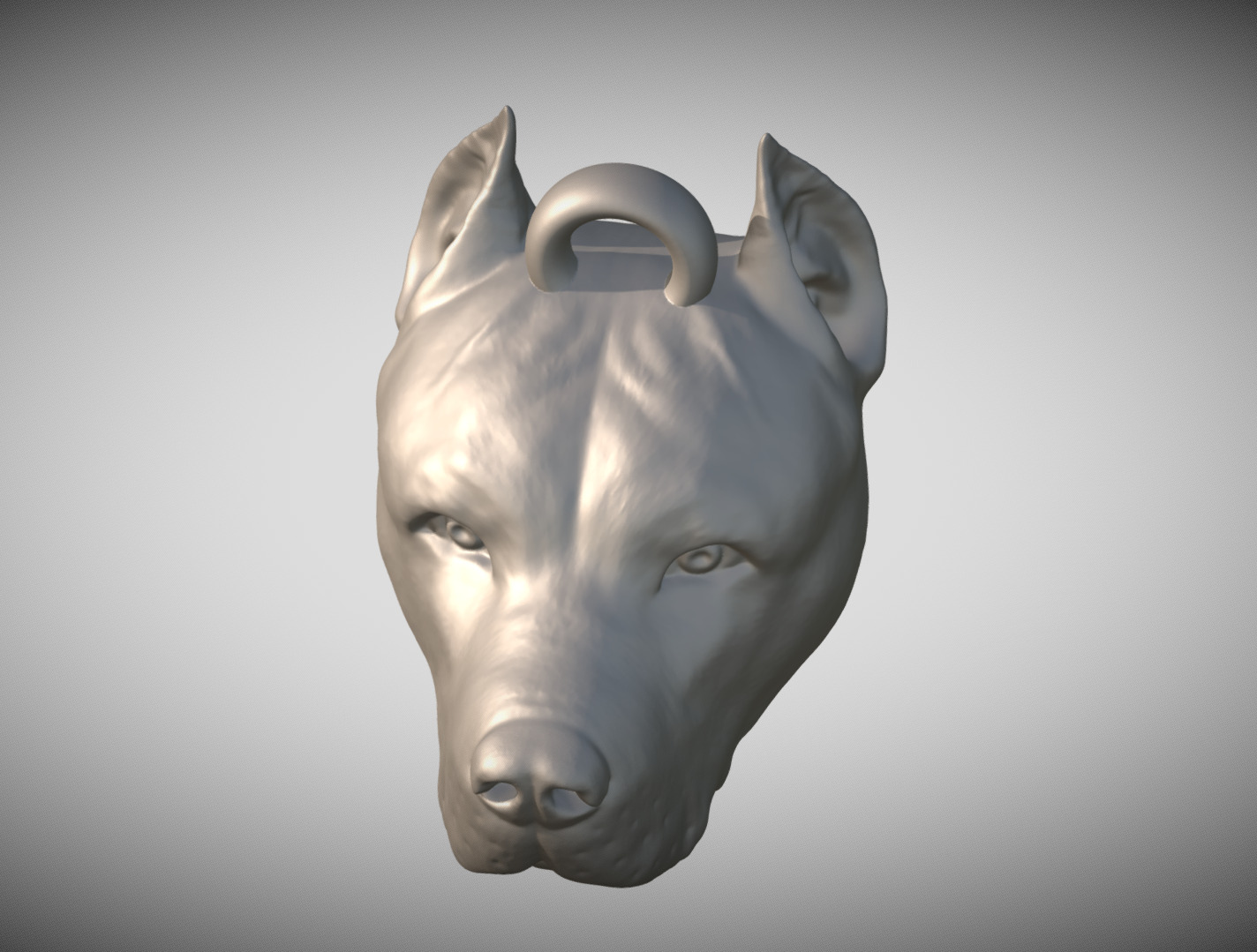 Pitbull head key ring 3D model ready for 3D printing 3D print model_7