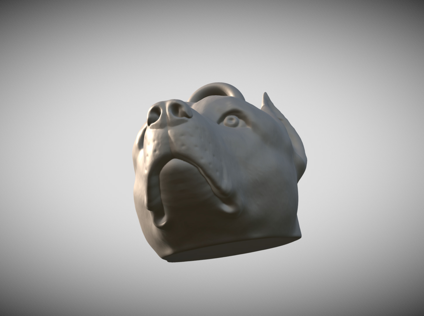 Pitbull head key ring 3D model ready for 3D printing 3D print model_9