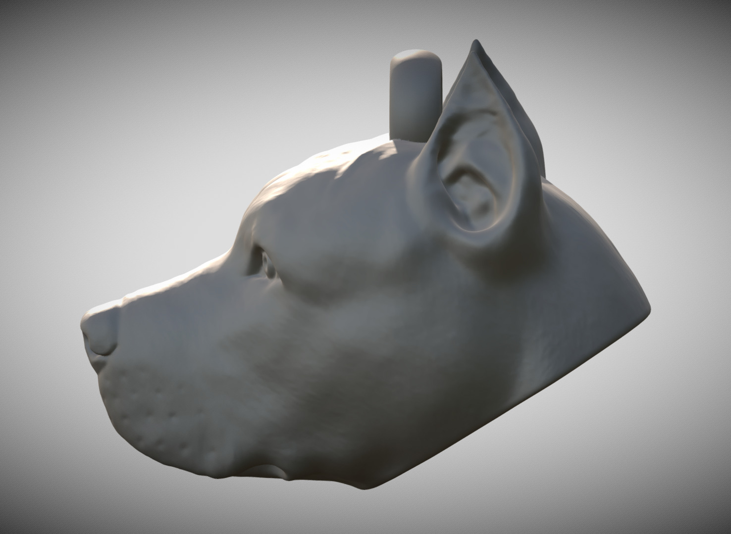 Pitbull head key ring 3D model ready for 3D printing 3D print model_3
