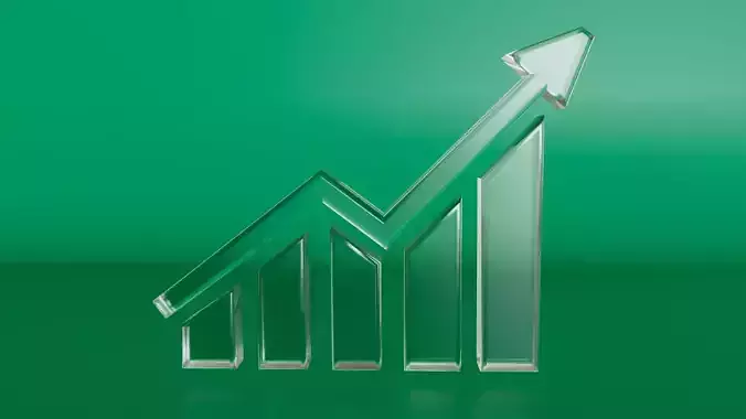 Finance bar data arrow 3d model 