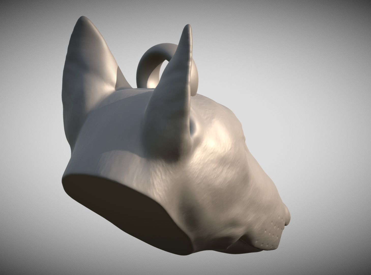 Bullterrier head key ring 3D model ready for 3D printing 3D print model_5