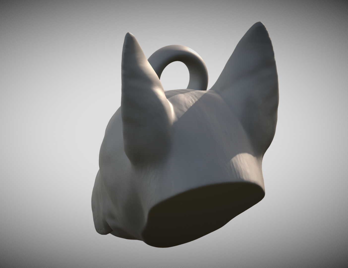 Bullterrier head key ring 3D model ready for 3D printing 3D print model_4
