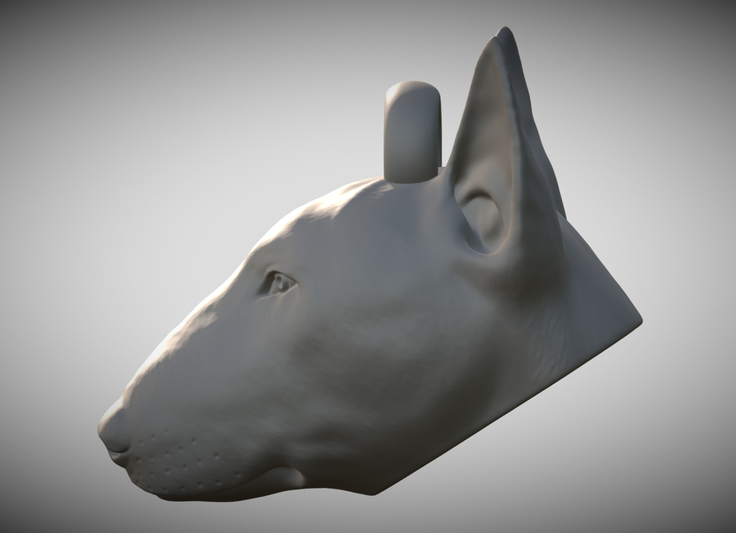Bullterrier head key ring 3D model ready for 3D printing 3D print model_3
