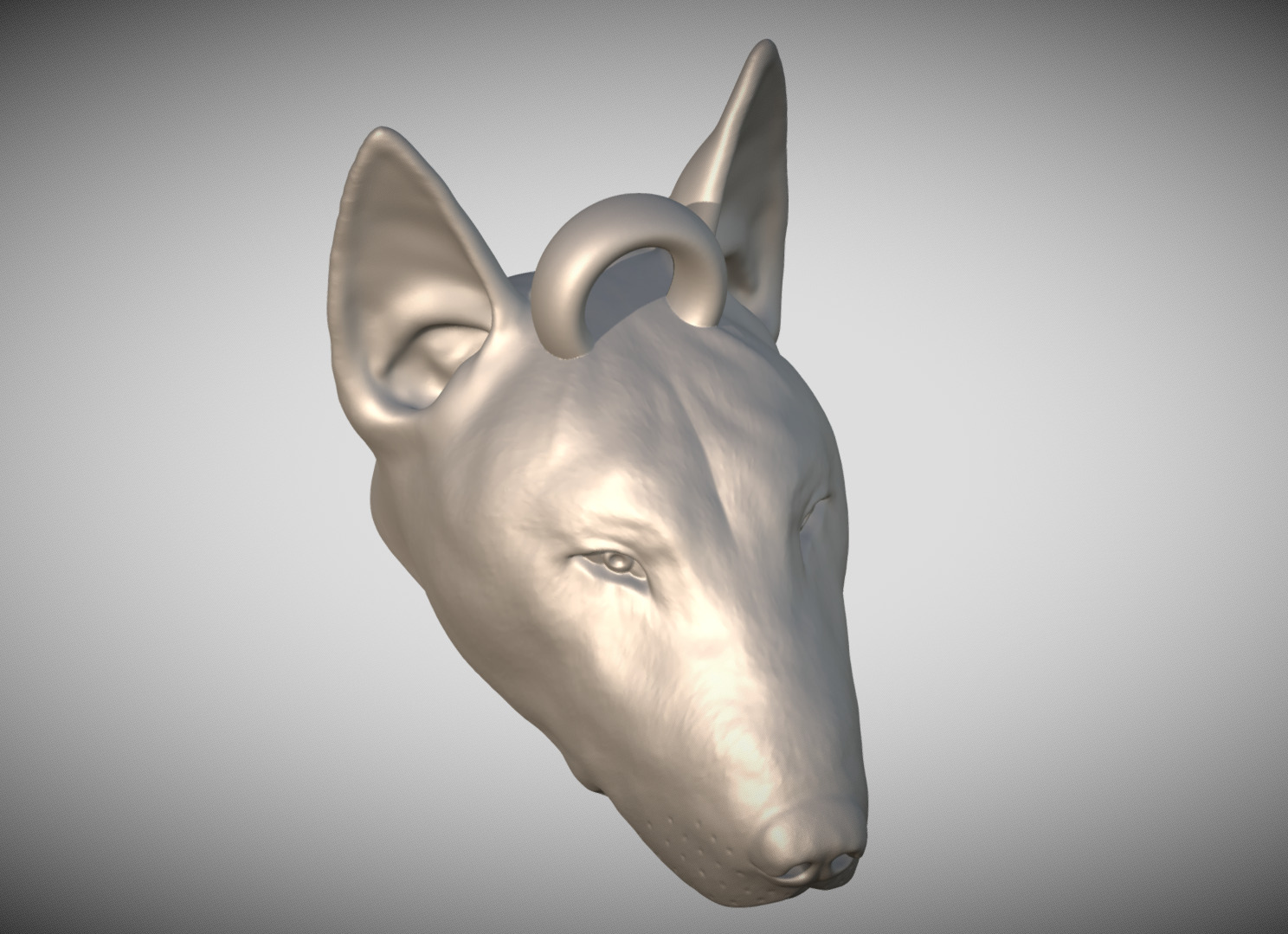 Bullterrier head key ring 3D model ready for 3D printing 3D print model_8