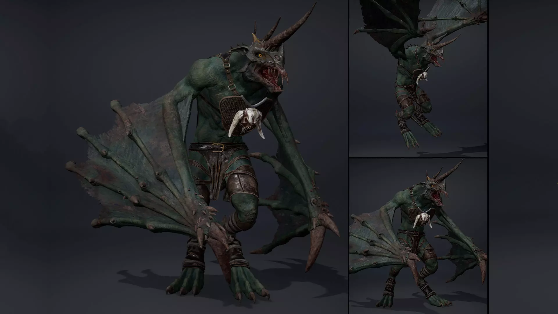 Ashen Archer Wing2 Low-poly 3D model_0