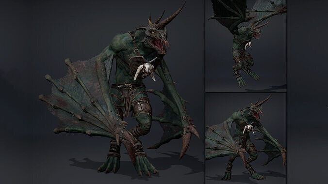 Ashen Archer Wing2 Low-poly 3D model