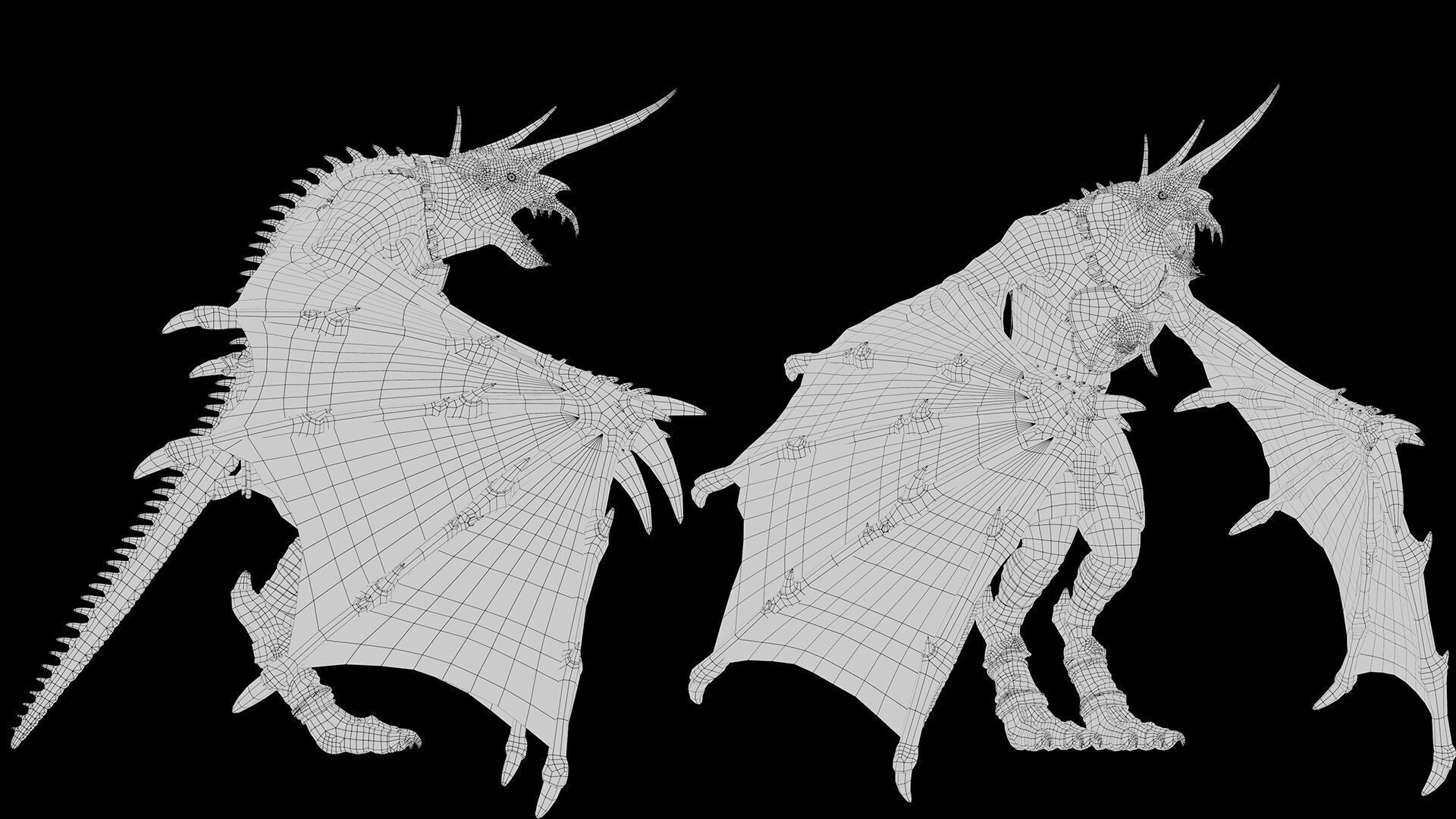 Ashen Archer Wing2 Low-poly 3D model_15