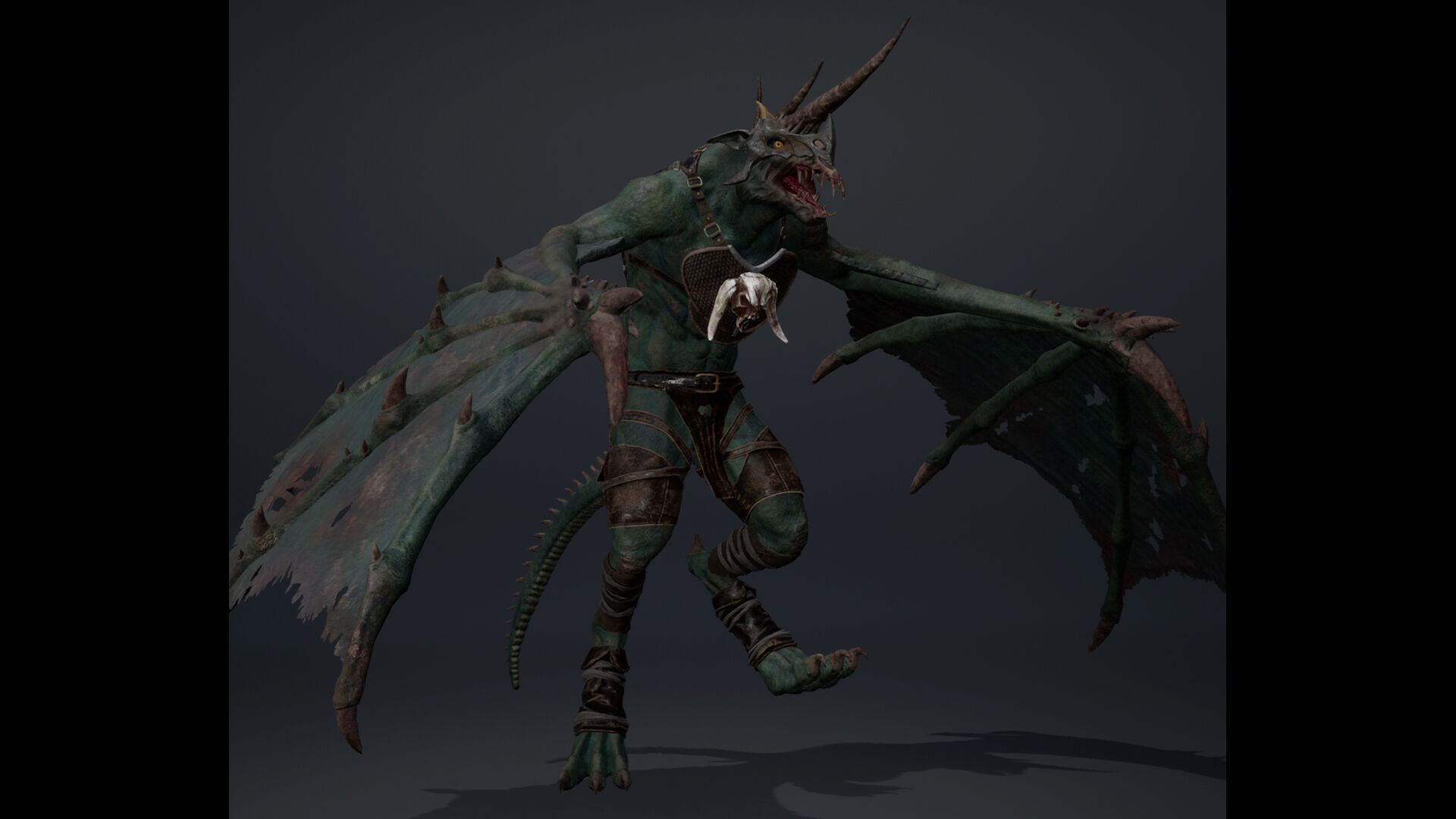 Ashen Archer Wing2 Low-poly 3D model_11