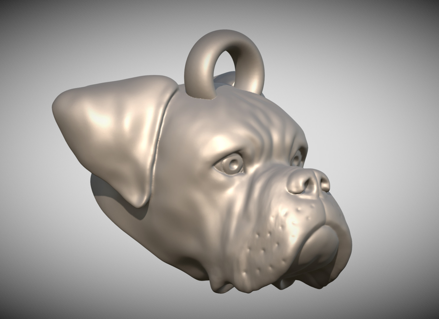  Boxer head key ring 3D model ready for 3D printing 3D print model_7