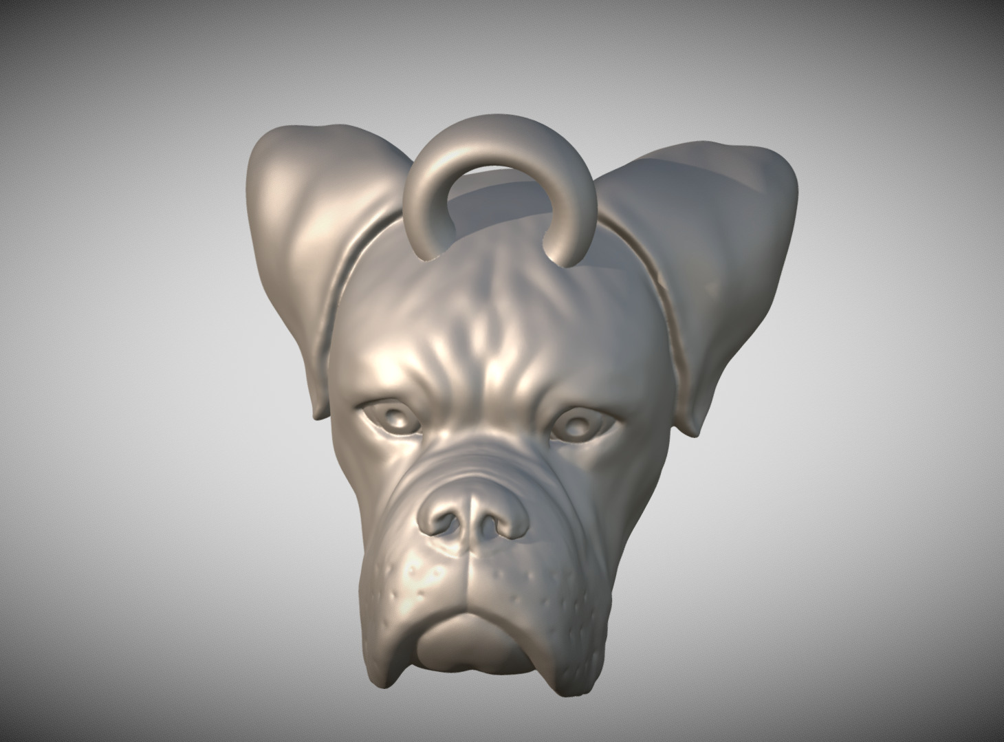  Boxer head key ring 3D model ready for 3D printing 3D print model_9