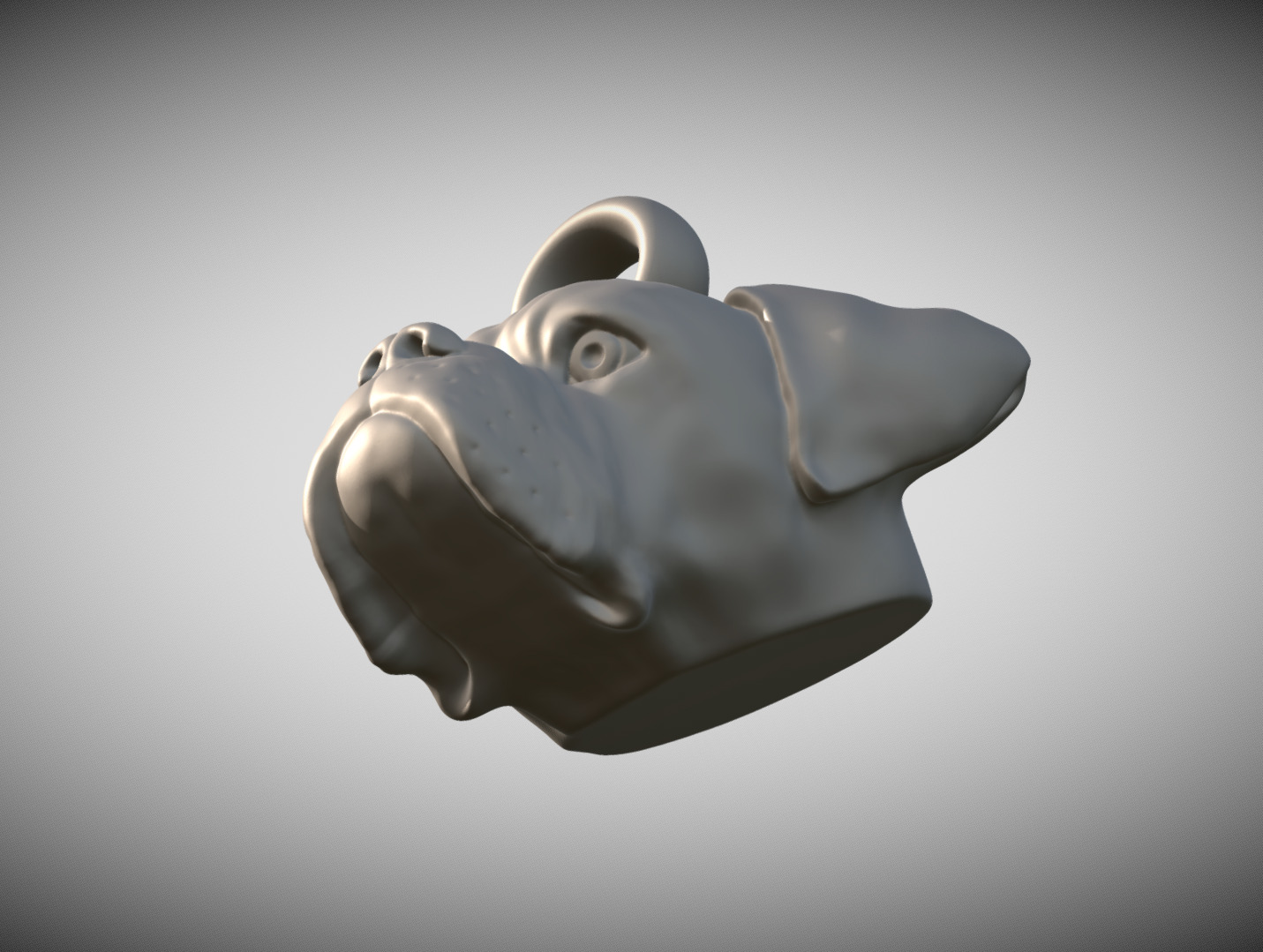  Boxer head key ring 3D model ready for 3D printing 3D print model_11