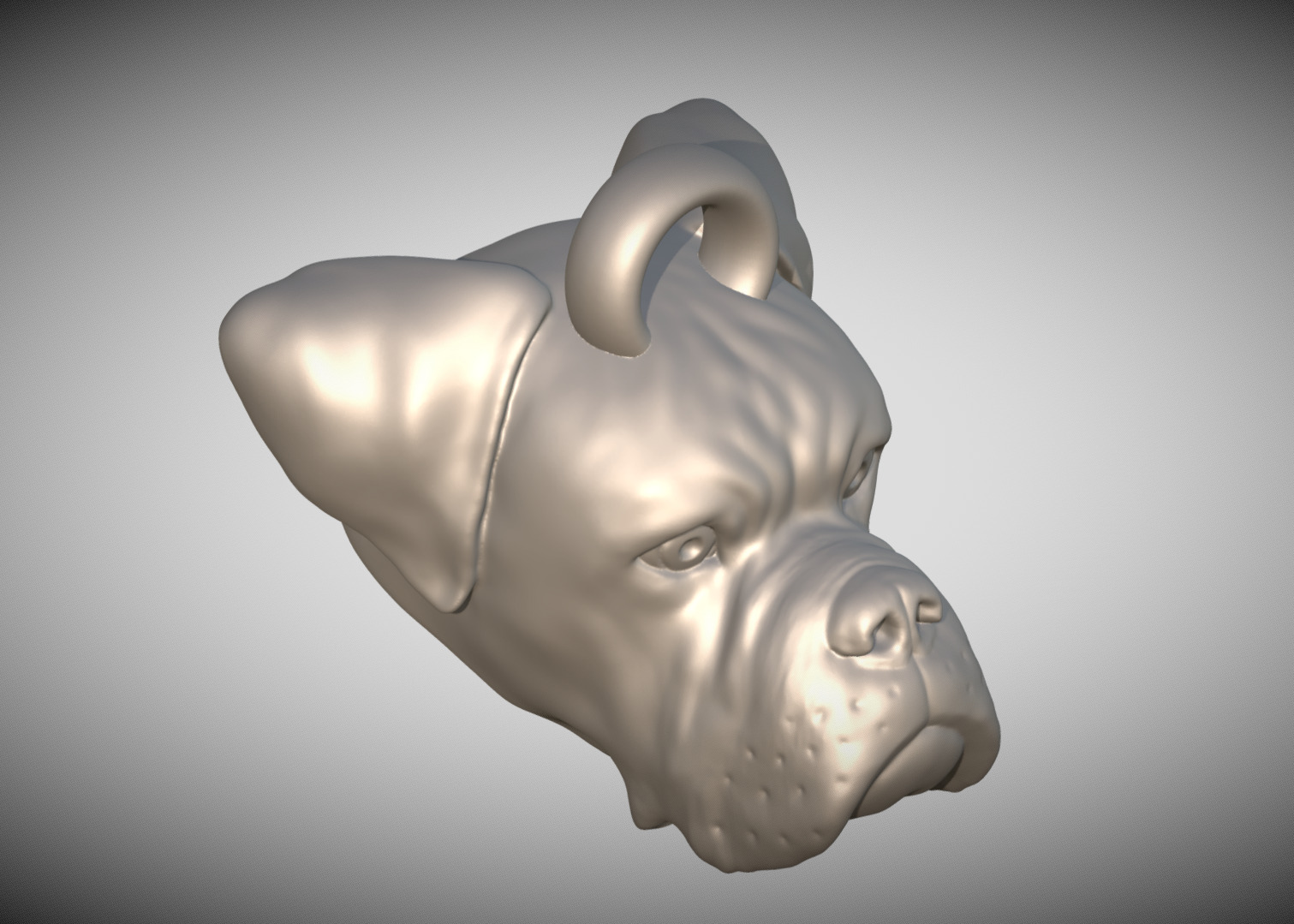  Boxer head key ring 3D model ready for 3D printing 3D print model_8