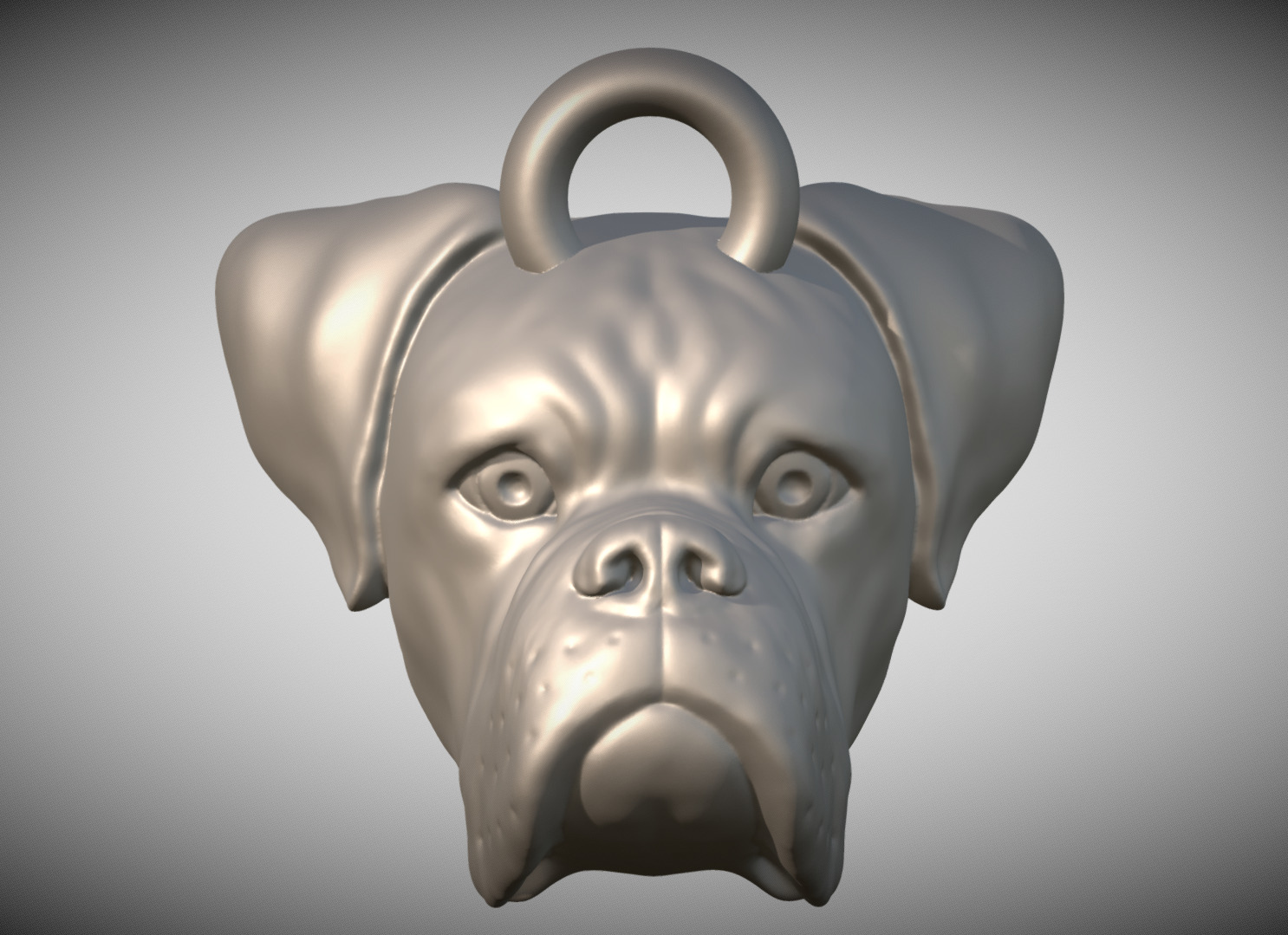  Boxer head key ring 3D model ready for 3D printing 3D print model_1