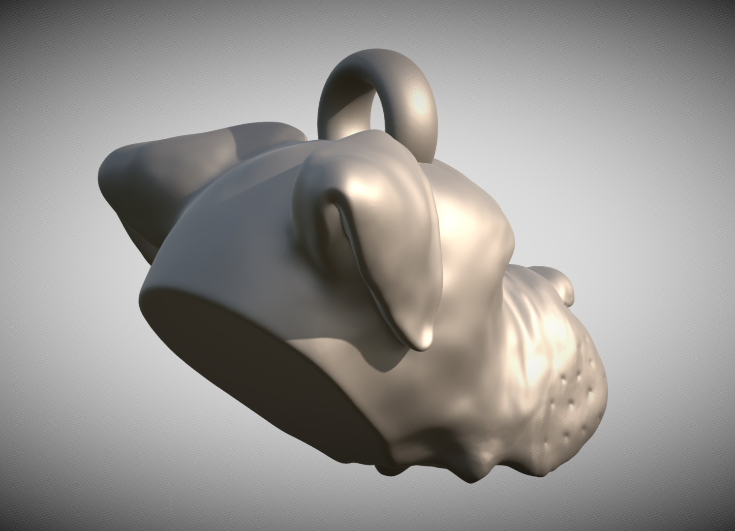  Boxer head key ring 3D model ready for 3D printing 3D print model_5