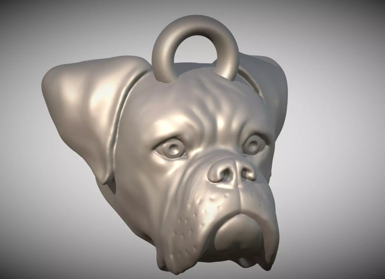  Boxer head key ring 3D model ready for 3D printing 3D print model_0
