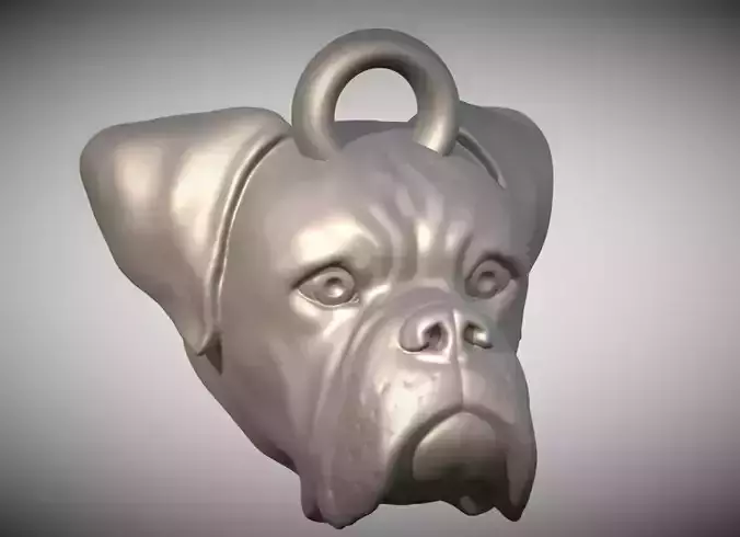  Boxer head key ring 3D model ready for 3D printing 3D print model