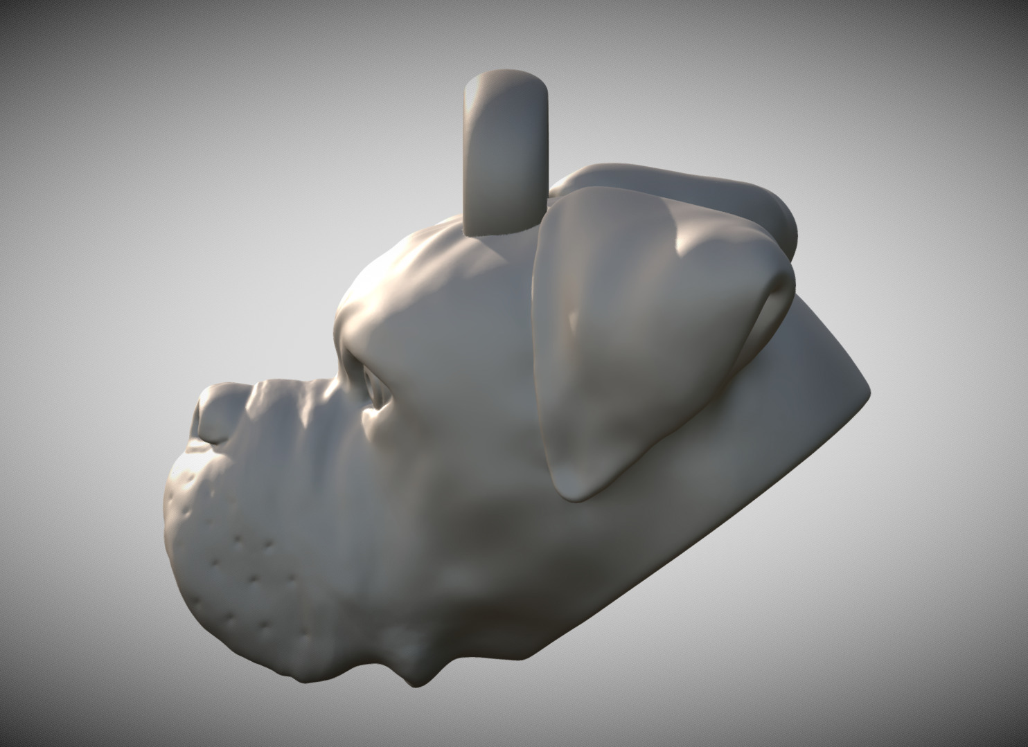  Boxer head key ring 3D model ready for 3D printing 3D print model_3