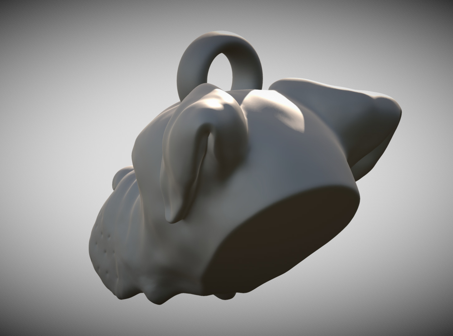  Boxer head key ring 3D model ready for 3D printing 3D print model_4
