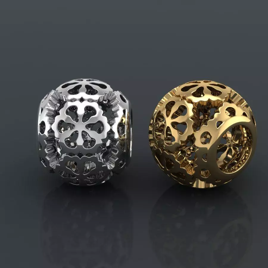 Flower Bead charm 3D print model_0
