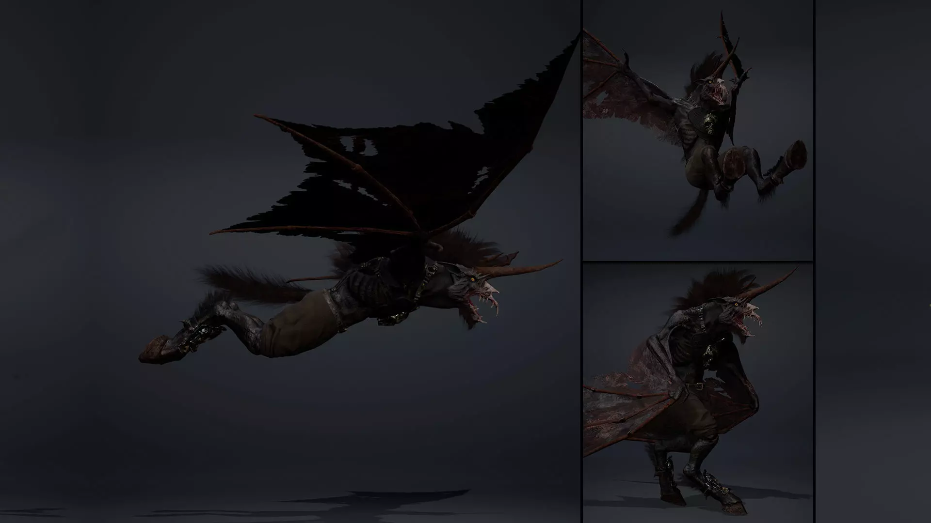 Ashen Archer Wing1 Low-poly 3D model