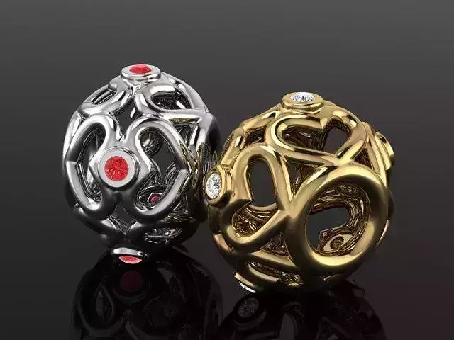 Heart bead charm 3d print