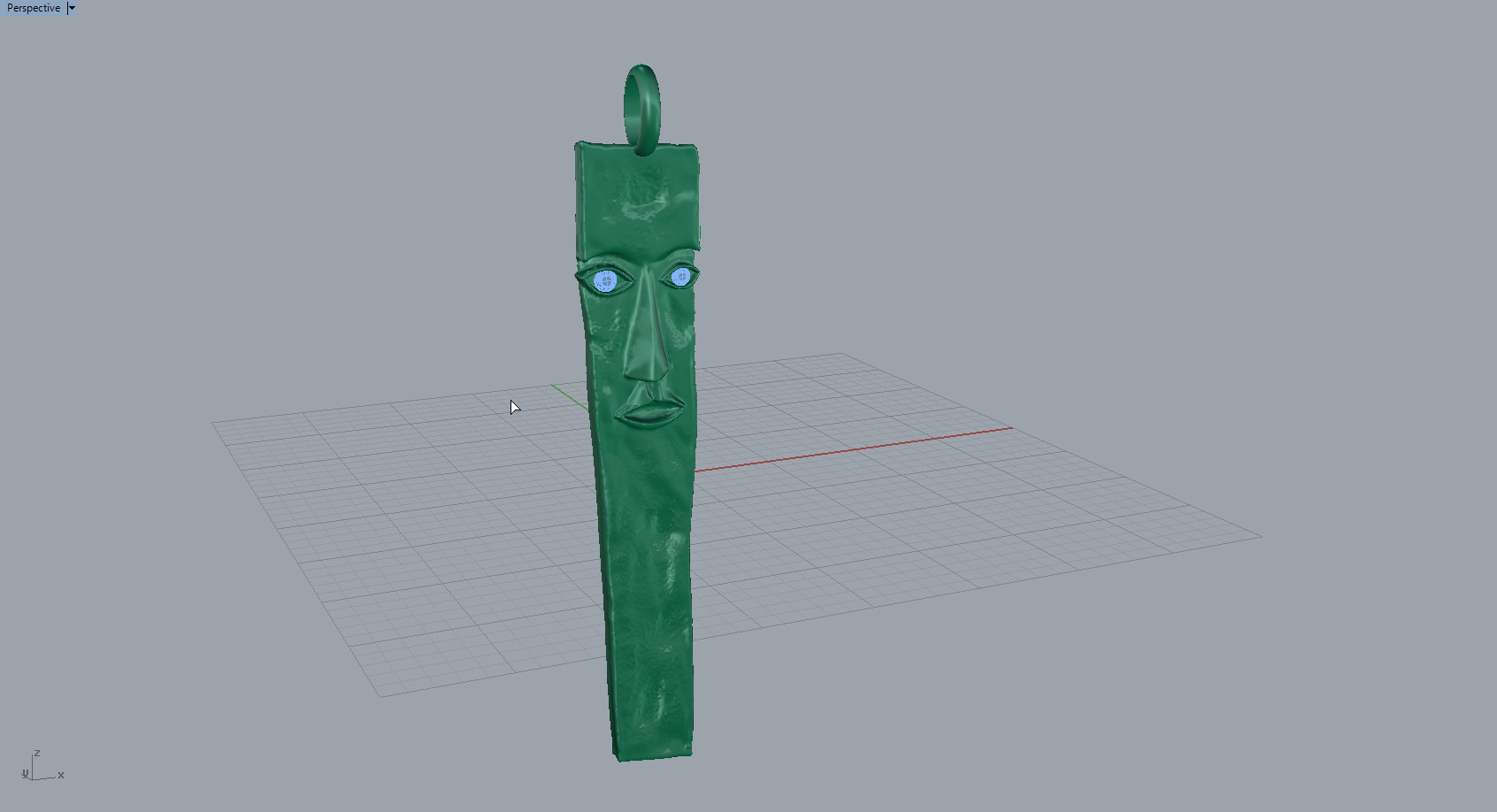 Abstract Face Pendant 3D Printable Artistic Jewelry Model 3D print model_1