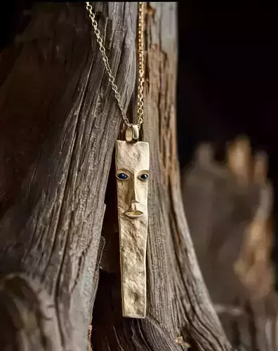 Abstract Face Pendant 3D Printable Artistic Jewelry Model 3D print model