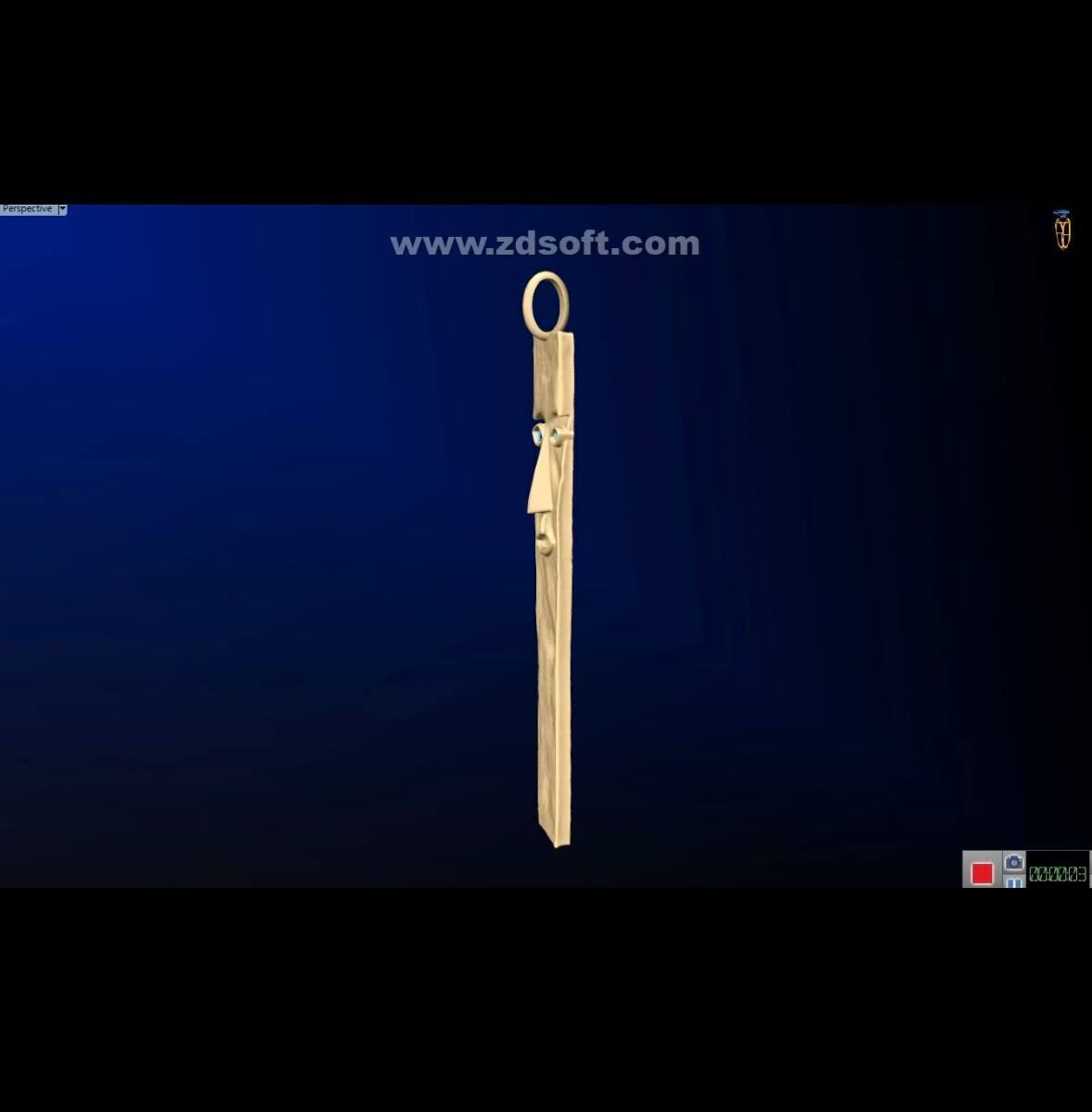 Abstract Face Pendant 3D Printable Artistic Jewelry Model 3D print model_4