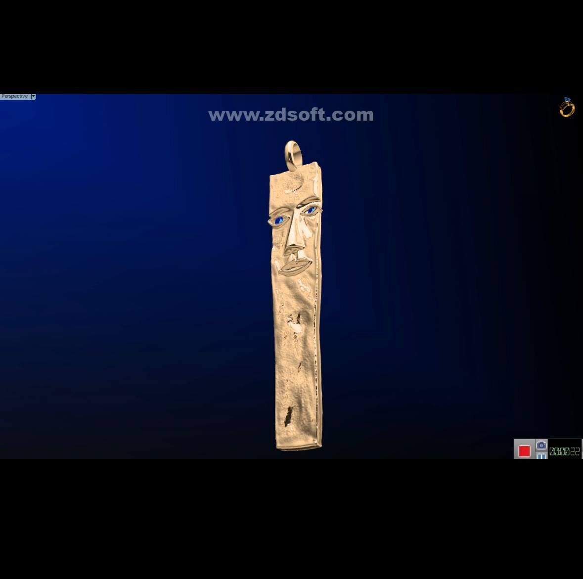 Abstract Face Pendant 3D Printable Artistic Jewelry Model 3D print model_2