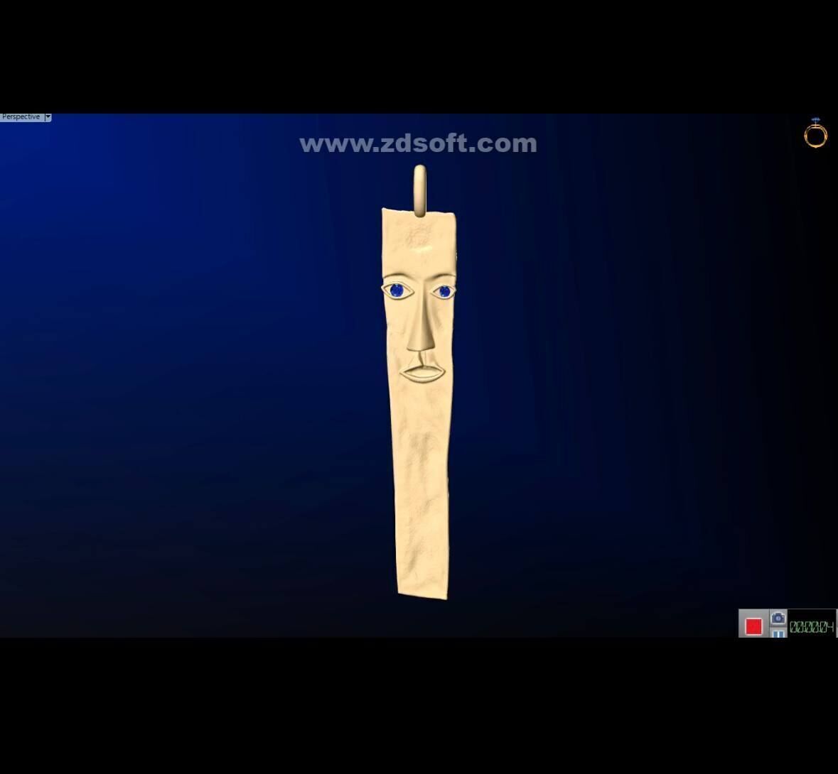 Abstract Face Pendant 3D Printable Artistic Jewelry Model 3D print model_3