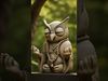 Meditating Owl Monk Statue Zen Inspired Stylized 3D Model Low-poly 3D model_1