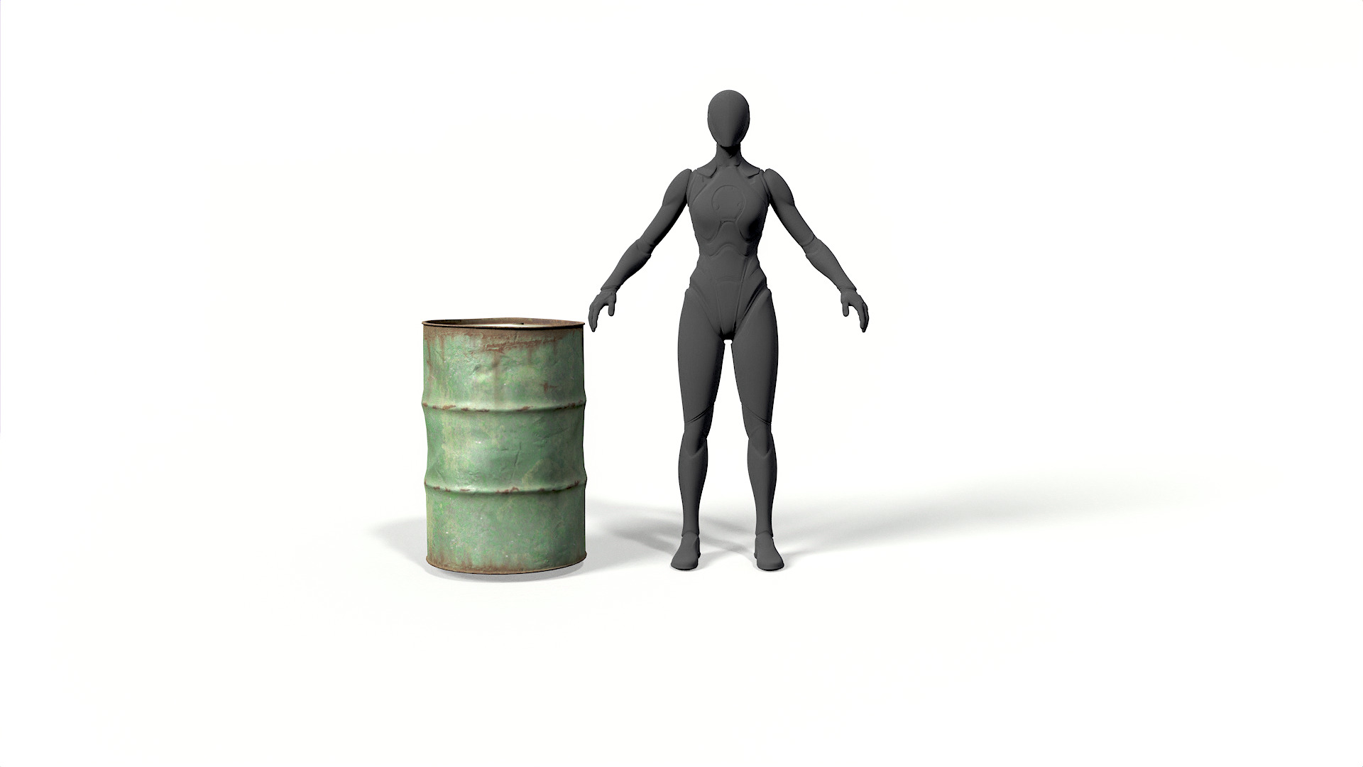 Metal Barrels Low-poly 3D model_7
