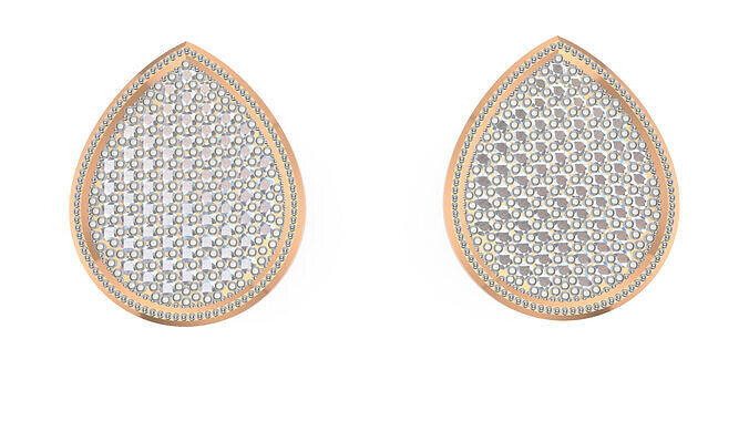 Pave set Pear Earrings azure cut 3D print model