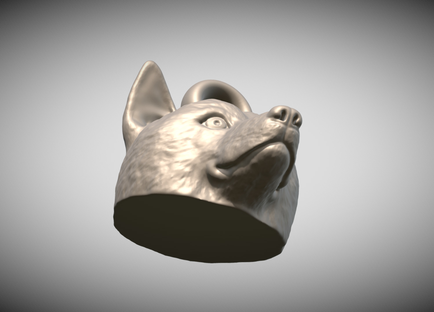 Shiba Inu head key ring 3D model ready for 3D printing 3D print model_11