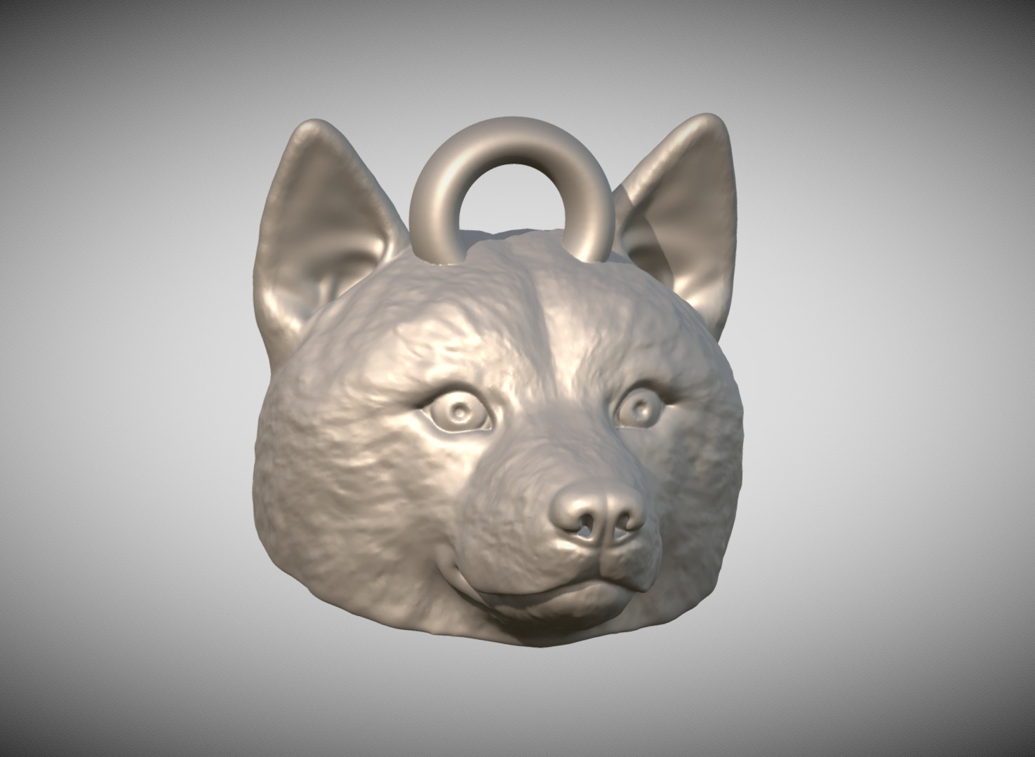 Shiba Inu head key ring 3D model ready for 3D printing 3D print model_8