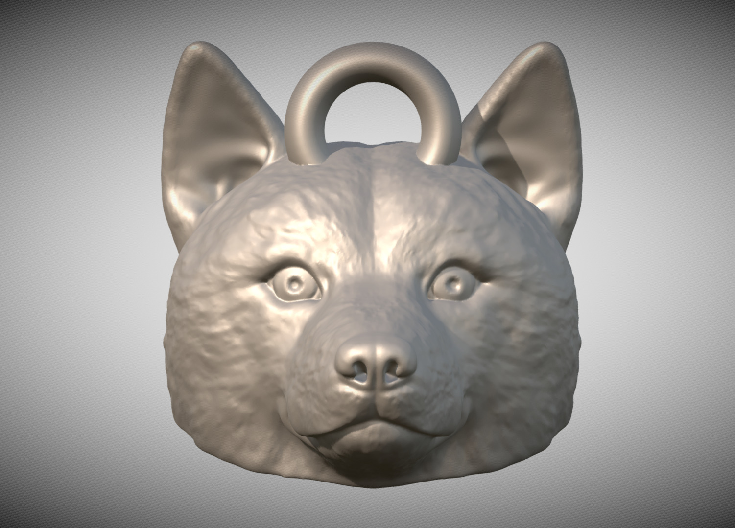 Shiba Inu head key ring 3D model ready for 3D printing 3D print model_1